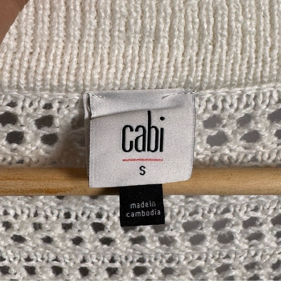 CAbi Open Stitch Cardigan White - Picture 6 of 7